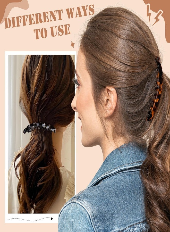 ProSuites 8PCS Banana Hair Clips for Women, Cute and Stylish French Hair Claw Clips, Tortoise & Solid Color Ponytail Holder Hair Accessories for Thin/Thick Hair, All Day Hold - Image 4